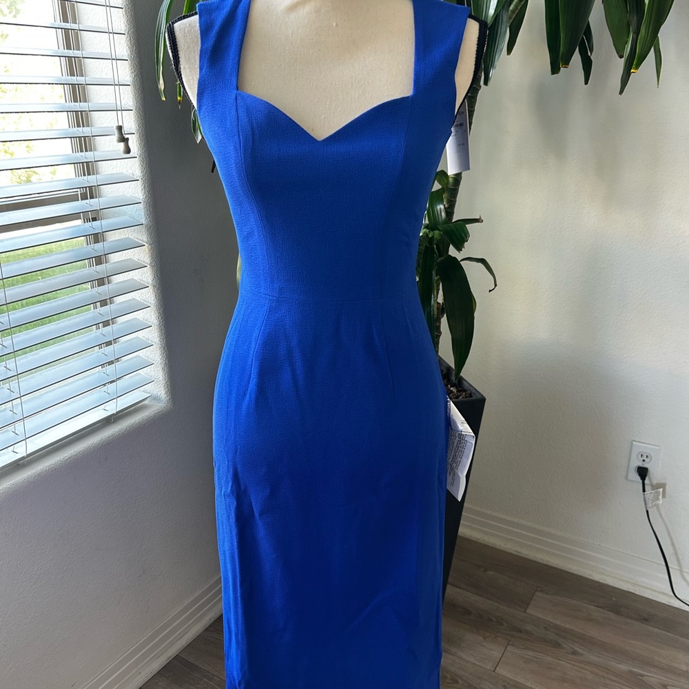 Elle sweetheart electric blue dress